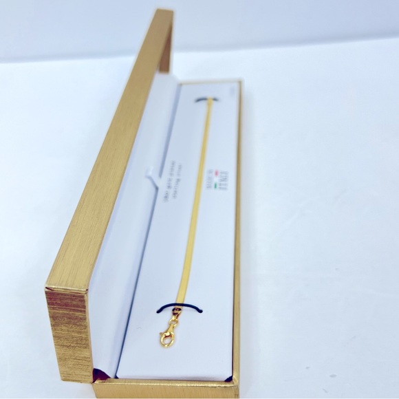 MÍA FIORE💯, STERLING SILVER BRACELET, 18KT GOLD PLATED, 7 INCHES, MADE IN ITALY - Picture 2 of 15